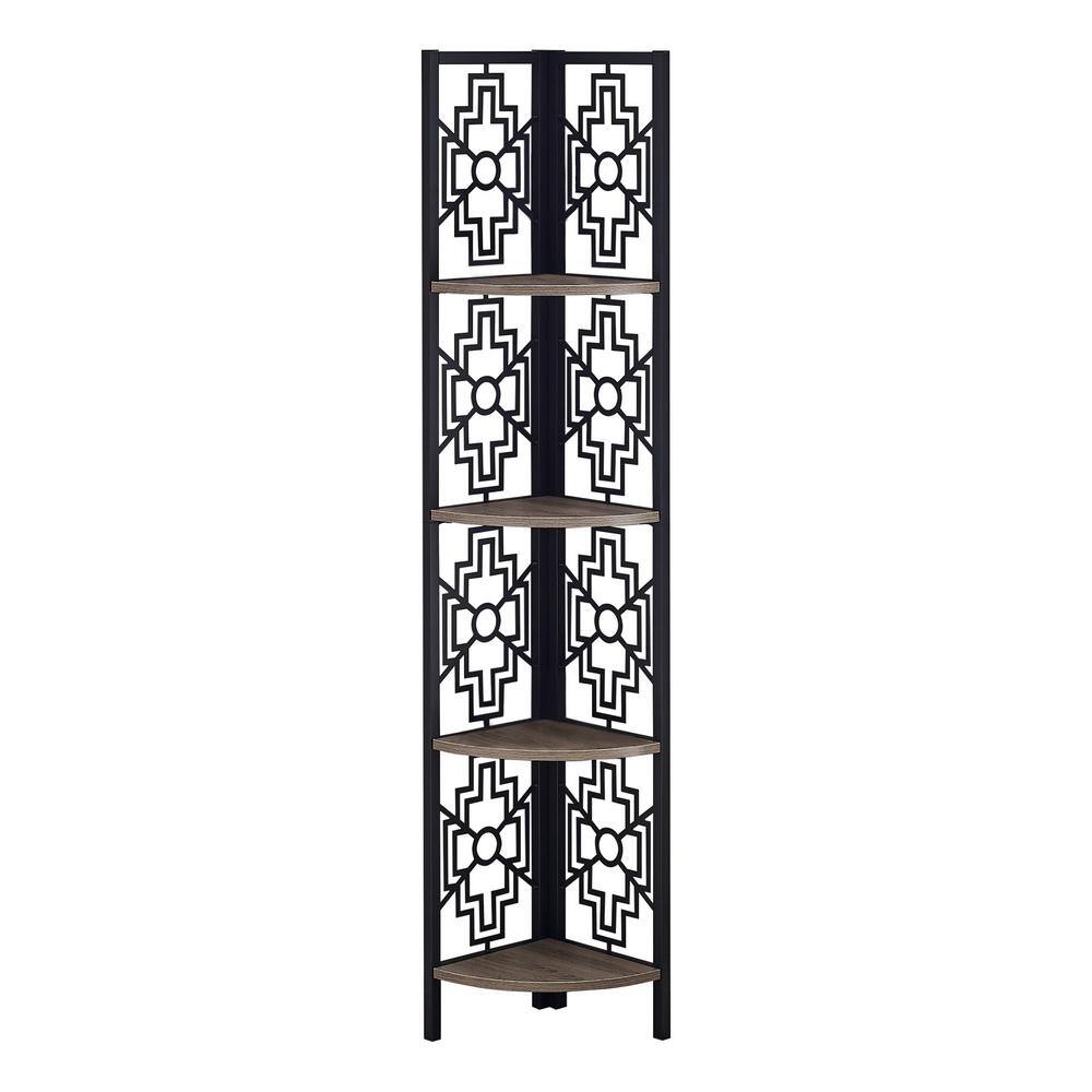 Dark Taupe Corner Bookcase