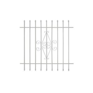 42 in. x 42 in. Spear Point 9-Bar Security Bar Window Guard, White