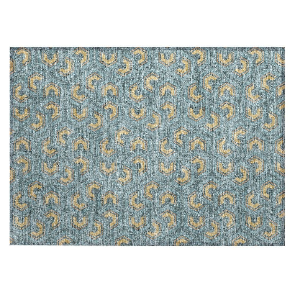 Chantille Machine Washable Indoor/Outdoor Abstract ACN2554 Teal 2 ft. x 3 ft. Accent Rug price history on PriceWatchPro