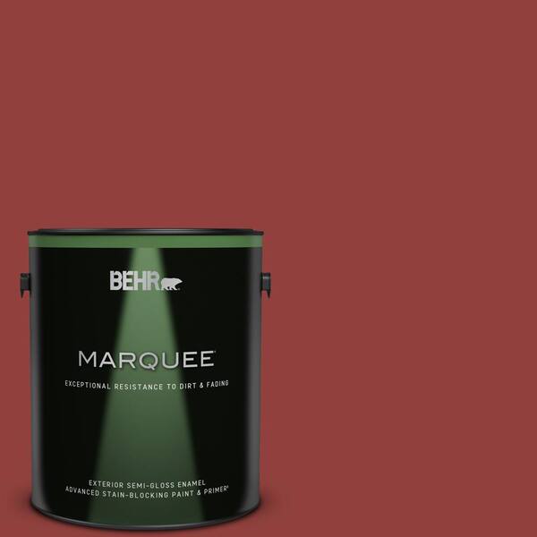 BEHR MARQUEE 1 gal. #S-H-180 Awning Red Semi-Gloss Enamel Exterior Paint & Primer