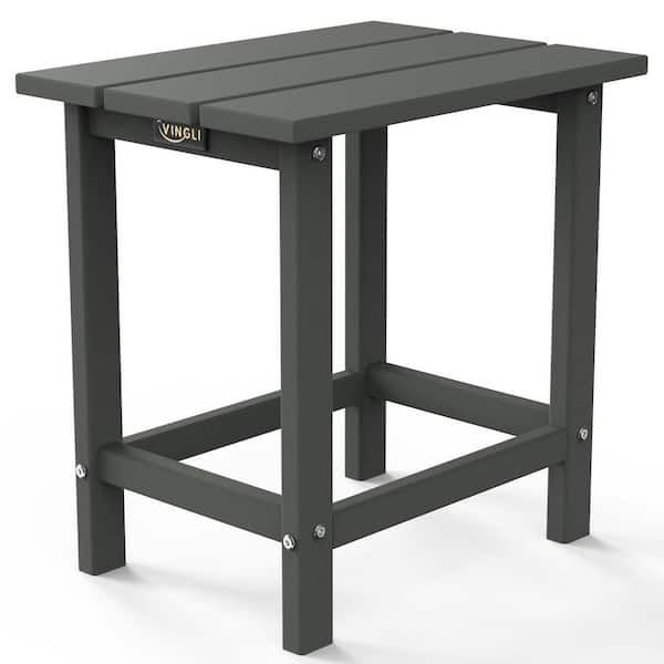 Karl home Gray HDPE Patio Side Table