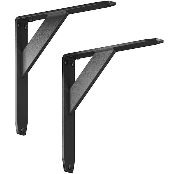 Starby Jetstream 10 in. L Black Iron Heavy Duty Shelf Bracket (2-Pack)