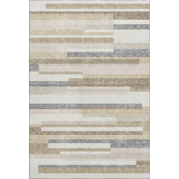 Addison Rugs Mayfield Premium Machine Washable Abstract AMF956 Ivory 9 ft. x 12 ft. Area Rug