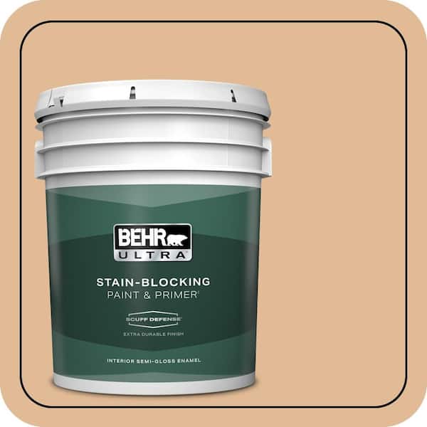 BEHR ULTRA 5 gal. #S250-3 Honey Nougat Extra Durable Semi-Gloss Enamel Interior Paint & Primer