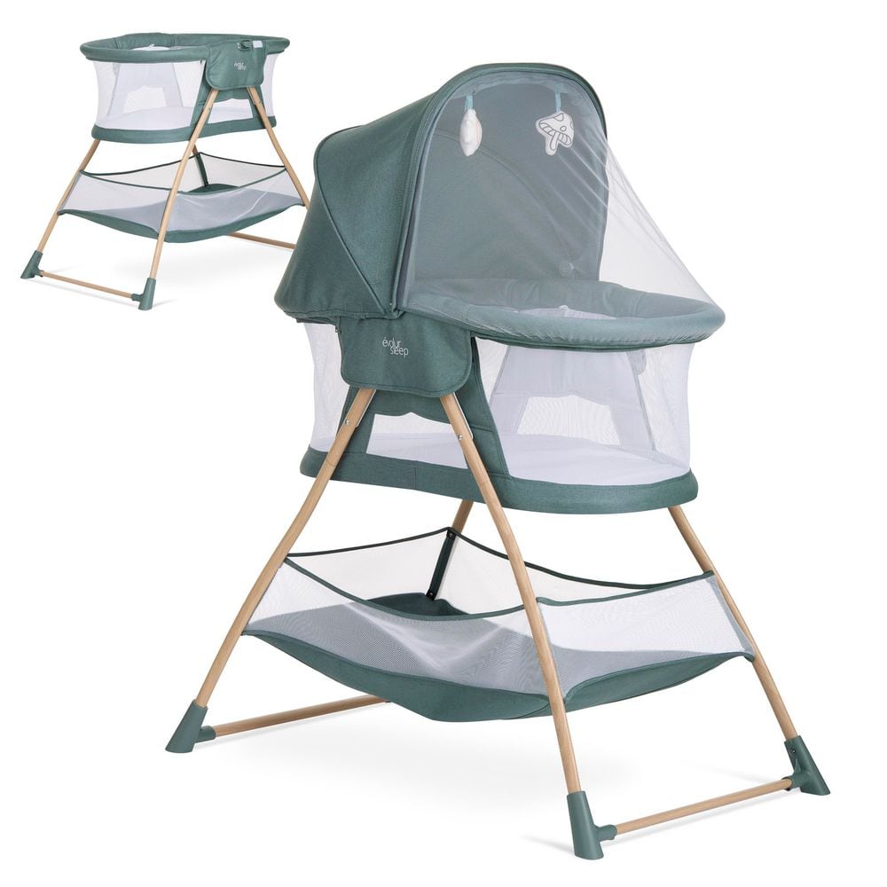 Evolur Sea Green Cozy Dreamer Bassinet