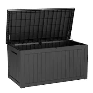 230 Gal. Deck Box, Outdoor Resin Storage Bench Toy Box, Patio Pool Furniture Cushion Storage Waterproof