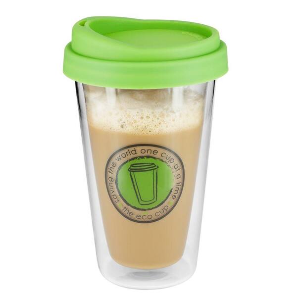 SmartPlanet ECO 12 oz. Glass Coffee Cup Pistachio-DISCONTINUED