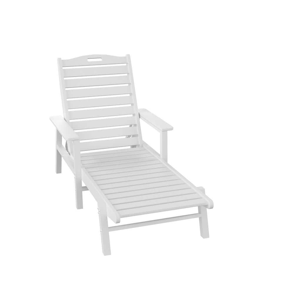 White HDPE Adjustable Outdoor Chaise Lounge