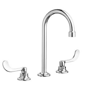 Monterrey 8 in. Widespread 2-Handle 0.5 GPM Gooseneck Bath Faucet with Vandal Resistant Lever Handles in Polished Chrome
