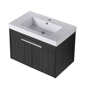 18.2 in. W x 29.8 in. D x 21.5 in. H Bath Vanity in Dawn Gray with White Top with Soft Closing Doors
