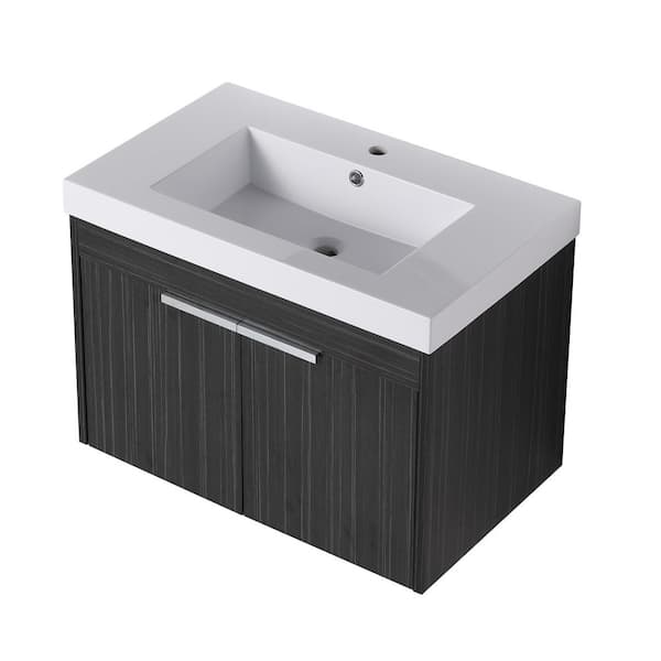 CASAINC 18.2 in. W x 29.8 in. D x 21.5 in. H Bath Vanity in Dawn Gray with White Top with Soft Closing Doors