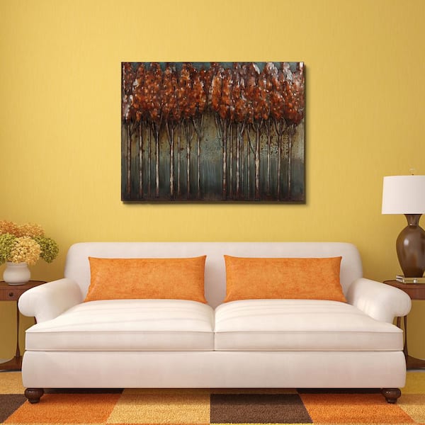 Empire Art Direct 30 in. x 40 in. "Sunset Ground" Mixed Media Iron Hand Painted Dimensional Wall Art