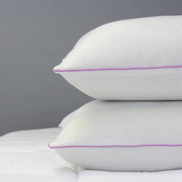 ISO-Pedic Tranquility Lavender Medium Polyester Jumbo Bed Pillow Set of 2
