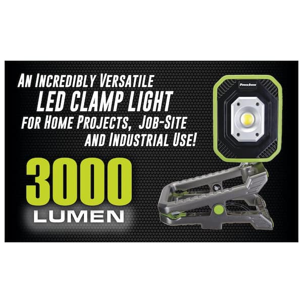 PowerSmith 3000 Lumen LED Clamp Light Dual-Power, Powered by 120V