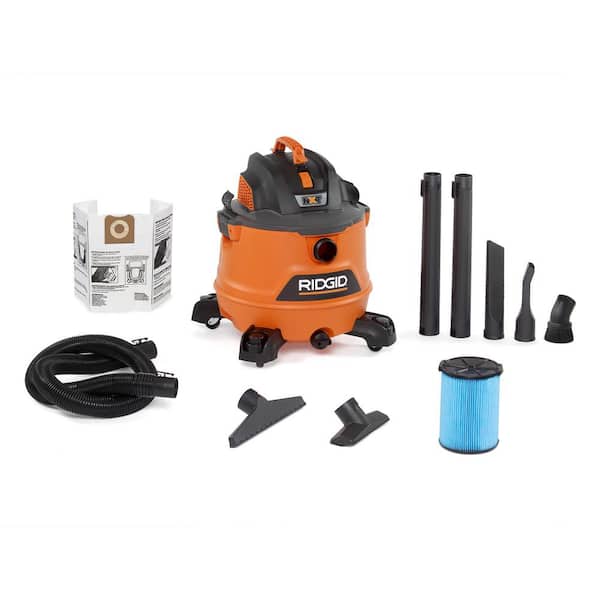 RIDGID 14 Gal. 6.0-Peak HP NXT Wet/Dry Shop Vacuum with Fine Dust Filter, Dust Bag, Hose and 7 Accessories