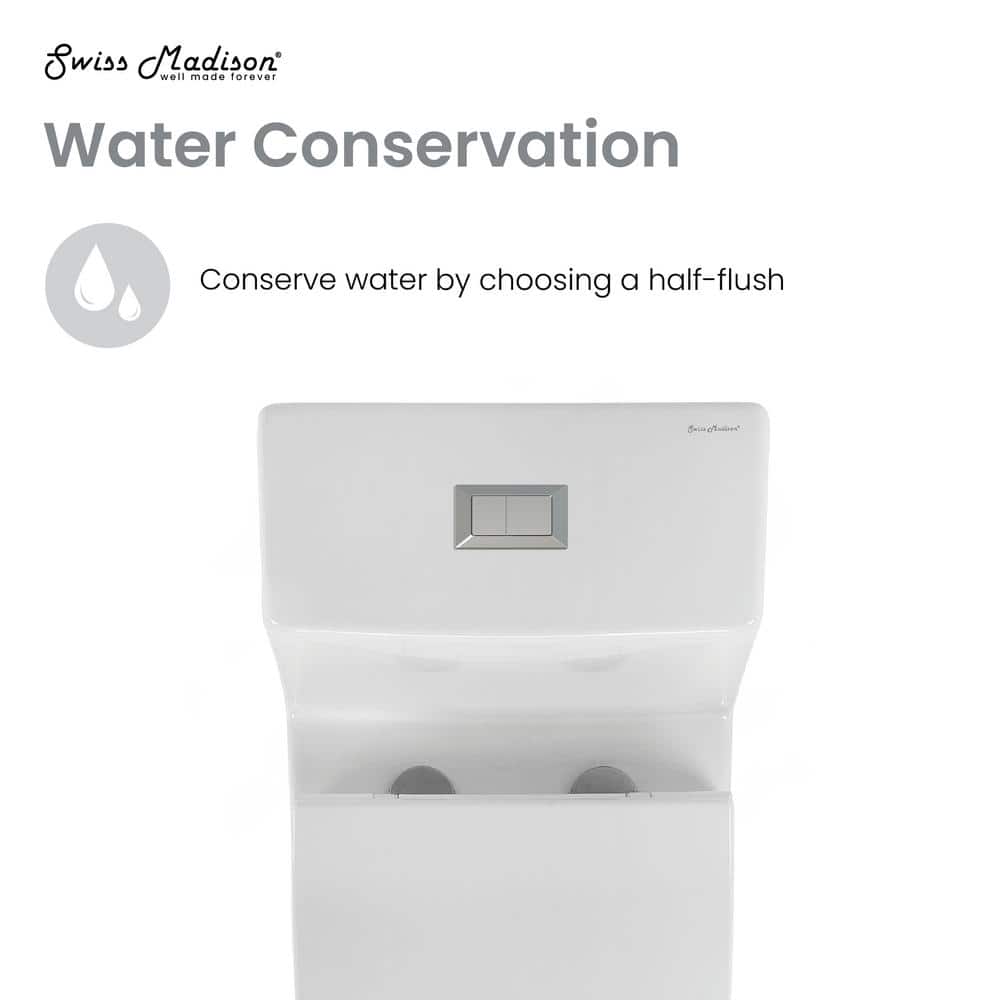 Daxton White Elongated Dual-Flush One-Piece Toilet