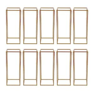 23.6 in. Tall Indoor/Outdoor Gold Metal Wedding Column Flower Plant Stand (10-Piece)