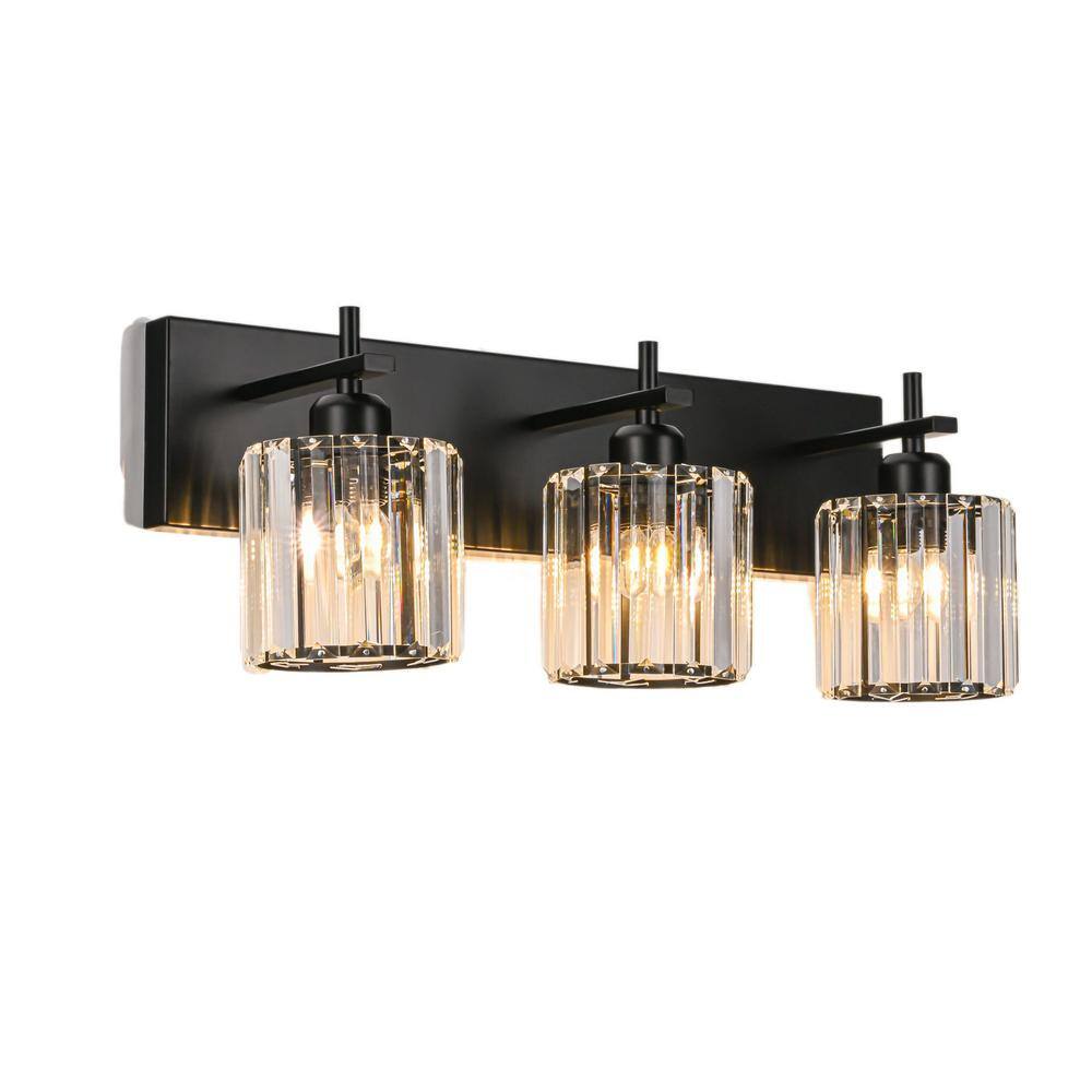 EDISLIVE Orillia 20.5 in. 3Light Black Bathroom Vanity Light with
