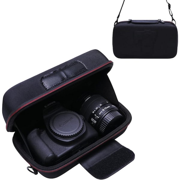 Camera Protective Case for Canon EOS Rebel R100 R50 T7 R5 R6 Mark II R7 R8 90D 5D Mark IV Sony Nikon with Strap Black