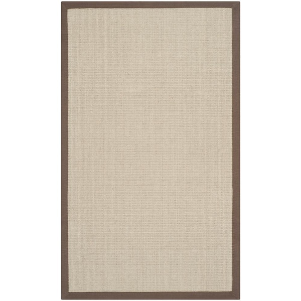 SAFAVIEH Natural Fiber Taupe/Light Brown Doormat 3 ft. x 4 ft. Border Area Rug