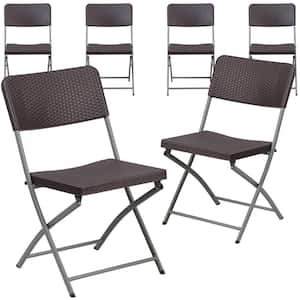 Brown Metal Folding Chair (6-Pack)