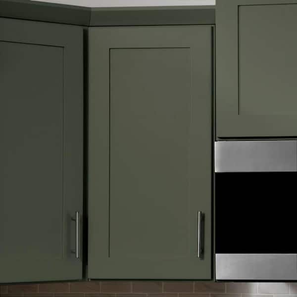 Avondale 18 in. W x 12 in. D x 42 in. H Ready to Assemble Plywood Shaker Wall Kitchen Cabinet in Fern Green