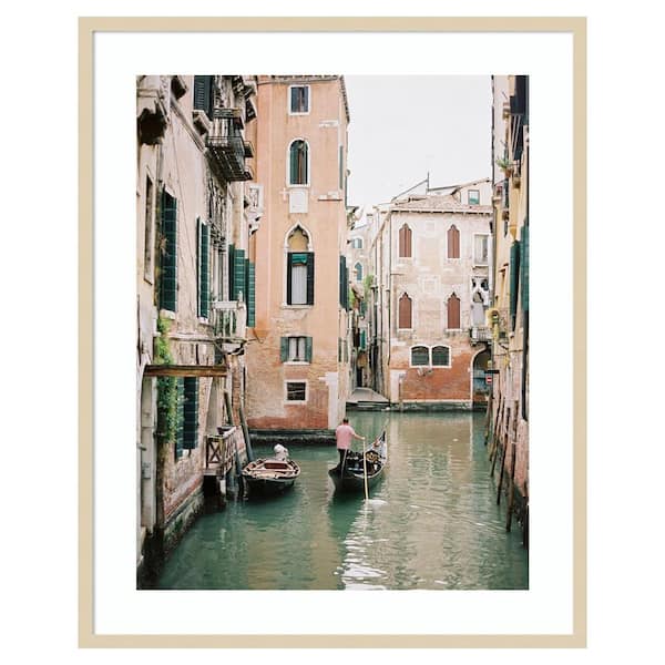 Amanti Art Venice Canals I by Justine Milton 33 in. W x 41 in. H. Wood Framed Wall Art Print Framed in Brown