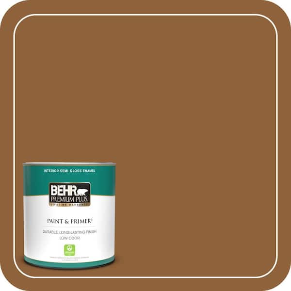 BEHR PREMIUM PLUS 1 qt. #S250-7 Moroccan Spice Semi-Gloss Enamel Low Odor Interior Paint & Primer