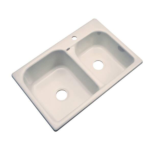 Thermocast Cambridge Drop-In Acrylic 33 in. 1-Hole Double Bowl Kitchen Sink in Candle Lyte