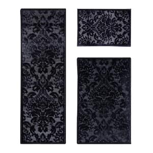 Nyla Collection Gray Polyester  (20 in. x 60 in. : 26 in. x 42 in. : 20 in. x 34 in.) 3 Piece Area Rug Set