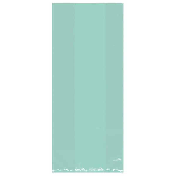 Amscan 11.5 in. x 5 in. Robin's Egg Blue Cellophane Party Bags (25-Count, 9-Pack)