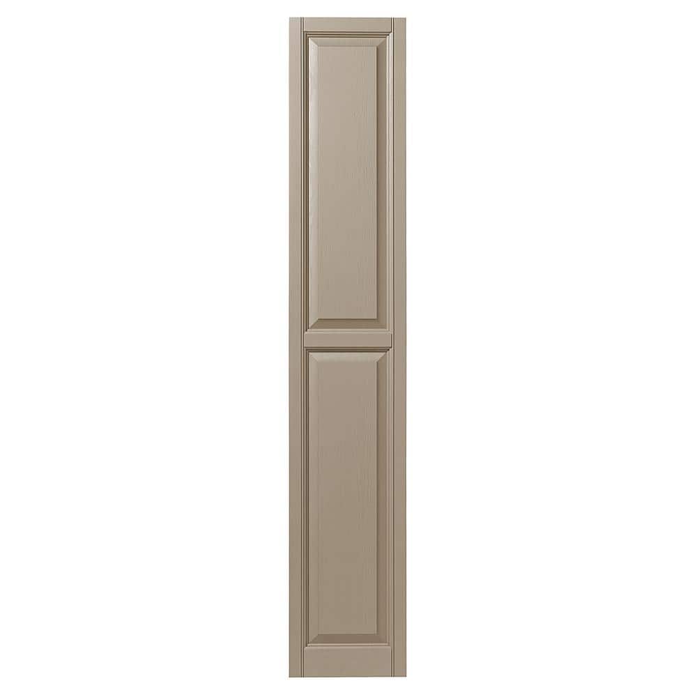 12 in. x 71 in. Raised Panel Polypropylene Shutters Pair in Pebblestone Clay price history on PriceWatchPro