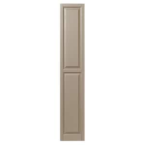 15 in. x 71 in. Raised Panel Polypropylene Shutters Pair in Pebblestone Clay