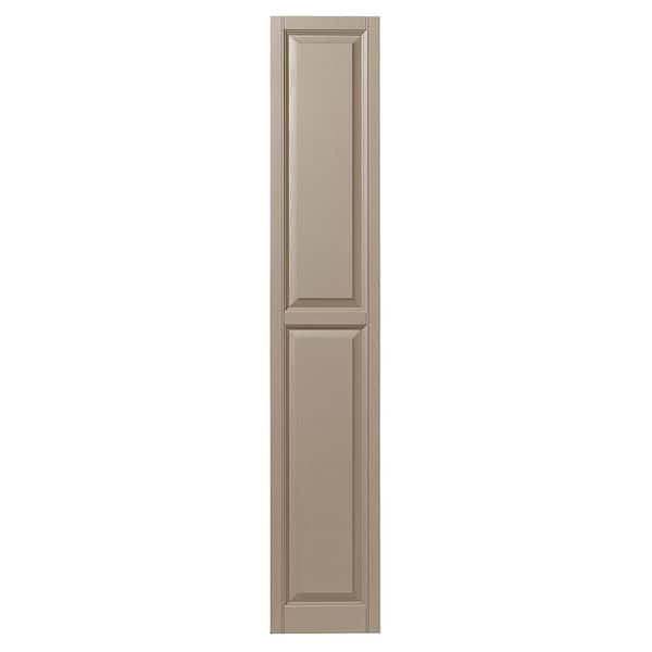 Ply Gem 15 in. x 71 in. Raised Panel Polypropylene Shutters Pair in Pebblestone Clay