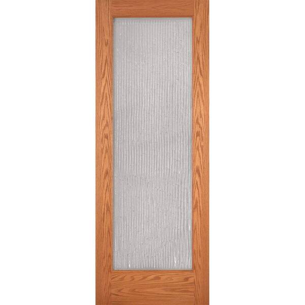 Feather River Doors 24 in. x 80 in. 1 Lite Unfinished Oak Bamboo Casting Woodgrain Interior Door Slab