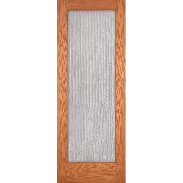 Feather River Doors 30 in. x 80 in. 1 Lite Unfinished Oak Bamboo Casting Woodgrain Interior Door Slab