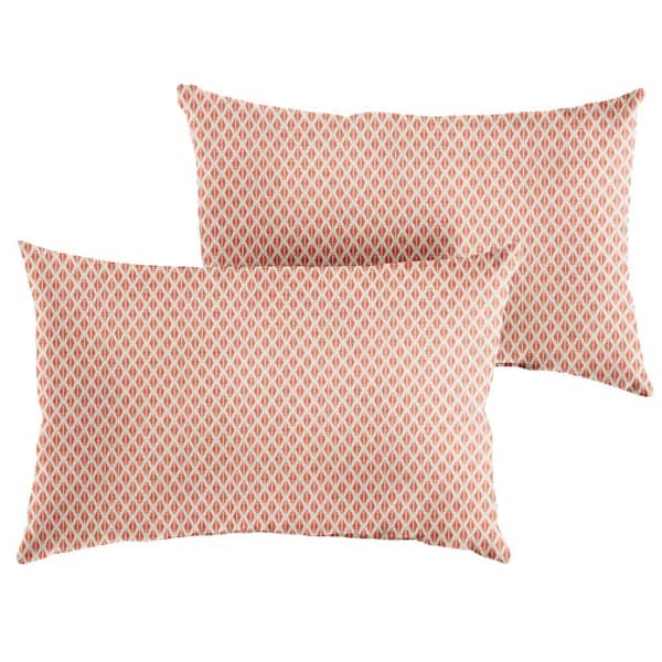 SORRA HOME 14 in. H x 24 in. W x 6 in. D Rectangle Outdoor Lumbar Pillow (2-Pack) in Sunbrella