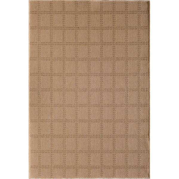 Hampton Bay Santorini Regular Plaid Natural/Earth 5 ft. x 8 ft. Indoor/Outdoor Area Rug