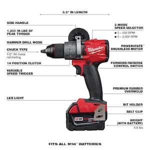 M18 FUEL 18V Lithium-Ion Brushless Cordless Combo Kit (7-Tool) with 18-Gauge Brad Nailer