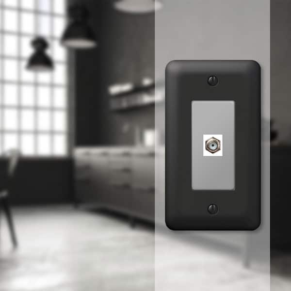 Declan 1 Gang Coax Steel Wall Plate - Black