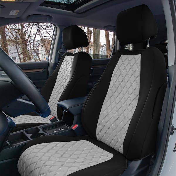 FH Group Neoprene Custom Fit Full Set Seat Covers for 2017-2022 Honda CR-V LX EX and Ex-l, Gray Black
