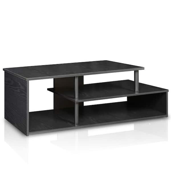 Furinno Econ 49 in. Black Particle Board TV Stand Fits TVs Up to 44 in. with Open Storage