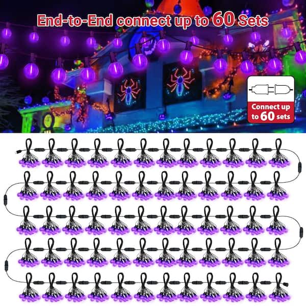 26FT Purple String Lights - 12+1 Edison Bulbs(1 Spare), UL