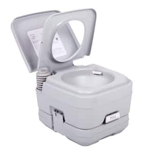 Gray Non- Electric Portable Toilet, 2.6 Gallon Flushable Waterless Toilet, Travel Toilet for Camping Outdoor