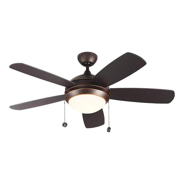 Generation Lighting Discus Classic 44 in. Modern Integrated LED Indoor Roman Bronze Ceiling Fan with Bronze Blades and 3000K Light Kit