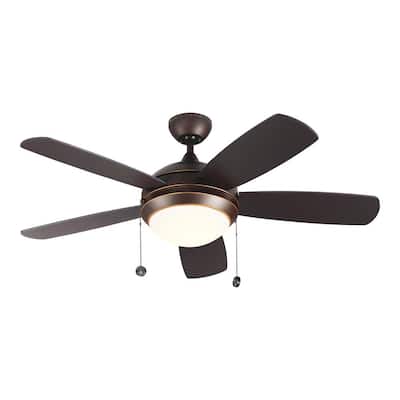 Discus Classic 44 in. Integrated LED Indoor Roman Bronze Ceiling Fan with 3000K Light Kit