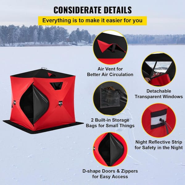 Costway 2-person Portable Pop Up Ice Shelter Fishing Tent Outdoor Fish  Equipment