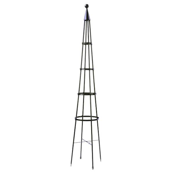 Achla Designs Obelisk Garden Trellis, 84 in. Tall, Graphite Powder Coat Finish