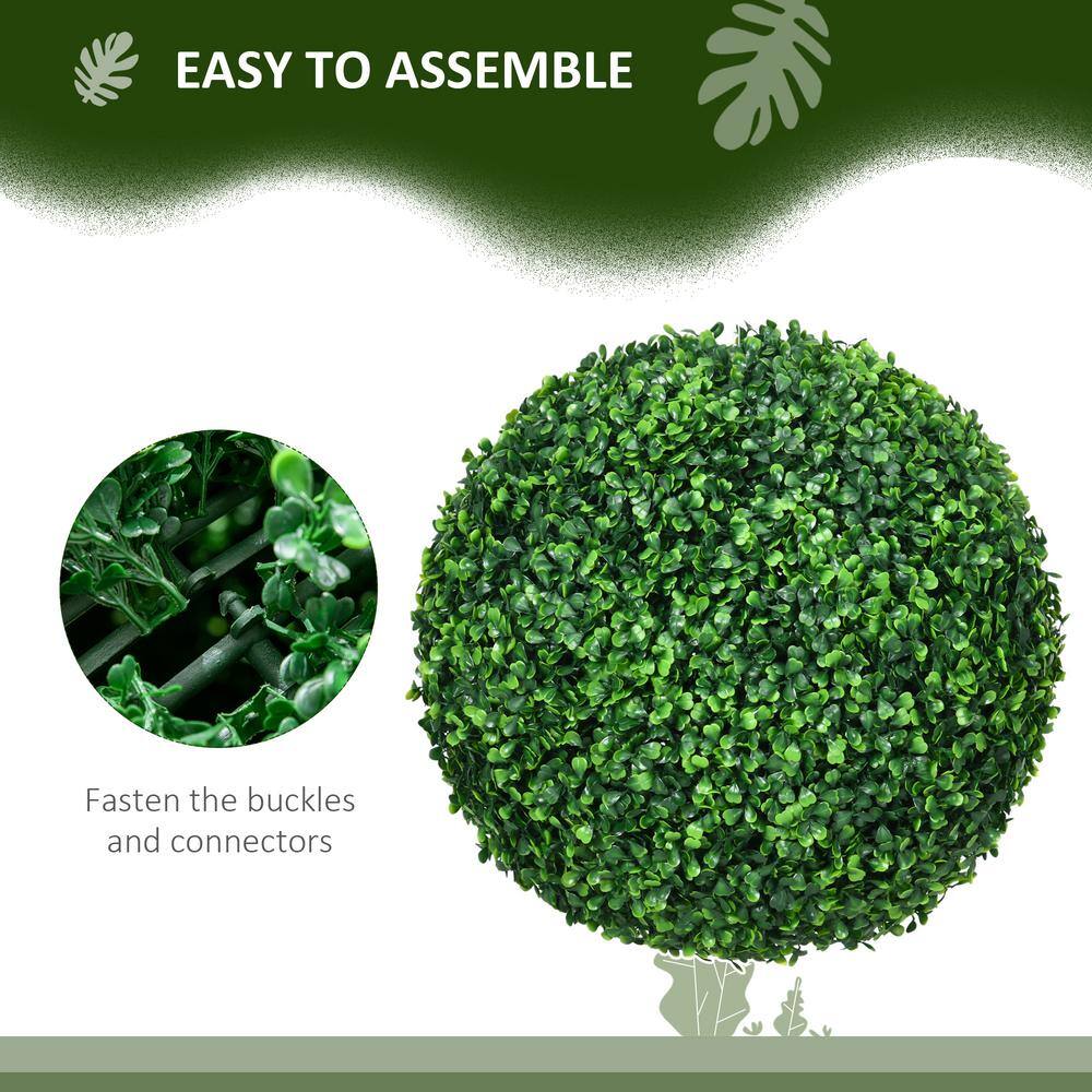 15.75" Green Artificial Boxwood Topiary Balls, Set of 2