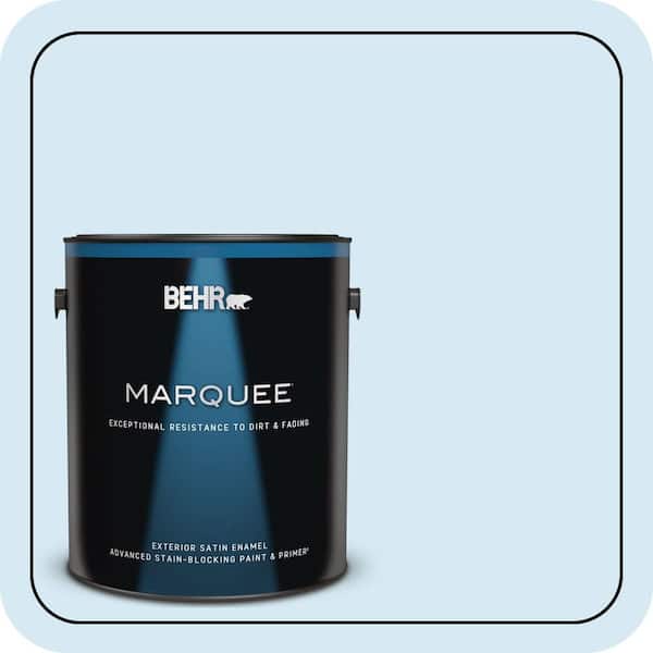 BEHR MARQUEE 1 gal. #P500-1 Spacious Skies Satin Enamel Exterior Paint & Primer